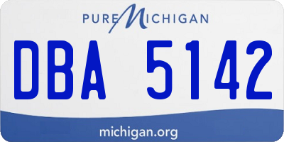 MI license plate DBA5142