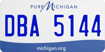 MI license plate DBA5144
