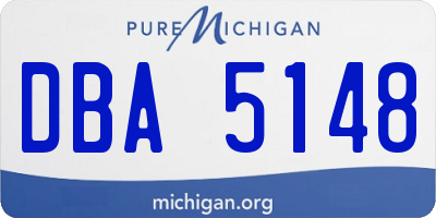 MI license plate DBA5148