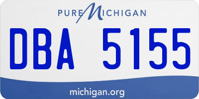 MI license plate DBA5155