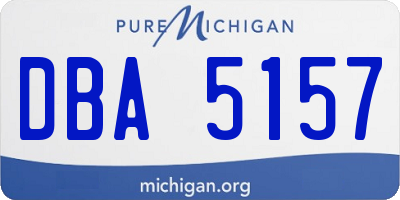 MI license plate DBA5157