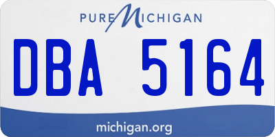 MI license plate DBA5164