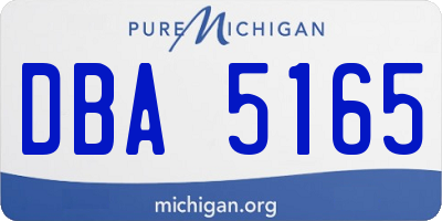 MI license plate DBA5165