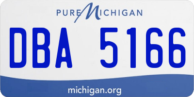 MI license plate DBA5166
