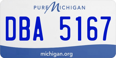 MI license plate DBA5167