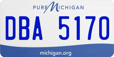 MI license plate DBA5170