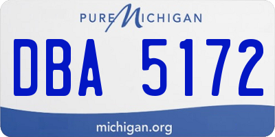 MI license plate DBA5172