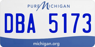 MI license plate DBA5173
