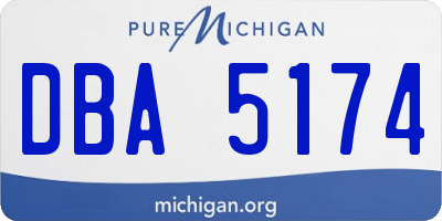MI license plate DBA5174