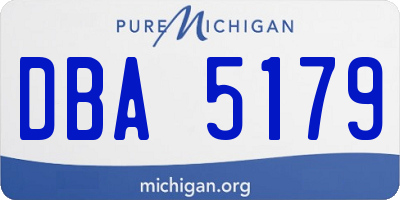 MI license plate DBA5179