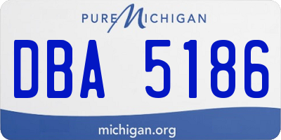 MI license plate DBA5186