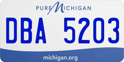 MI license plate DBA5203