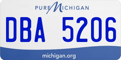 MI license plate DBA5206