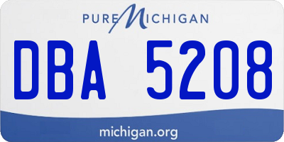 MI license plate DBA5208