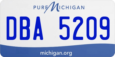 MI license plate DBA5209