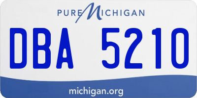 MI license plate DBA5210