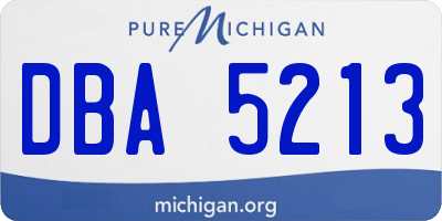 MI license plate DBA5213