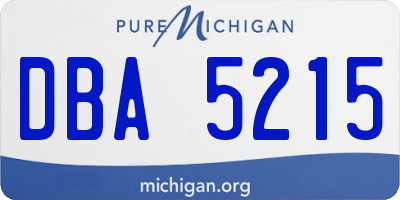 MI license plate DBA5215