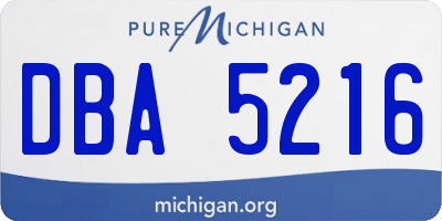 MI license plate DBA5216