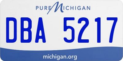 MI license plate DBA5217