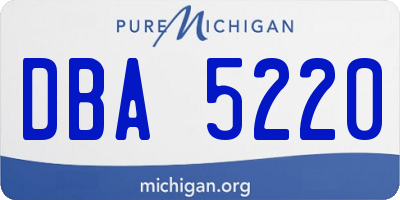 MI license plate DBA5220