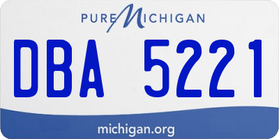 MI license plate DBA5221