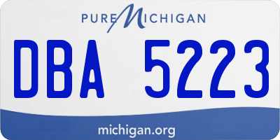 MI license plate DBA5223