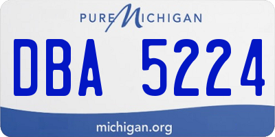 MI license plate DBA5224