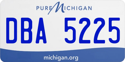 MI license plate DBA5225