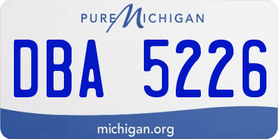 MI license plate DBA5226
