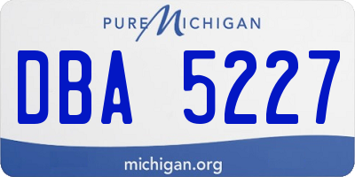 MI license plate DBA5227