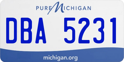 MI license plate DBA5231