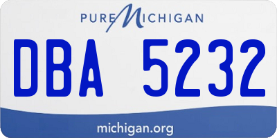 MI license plate DBA5232