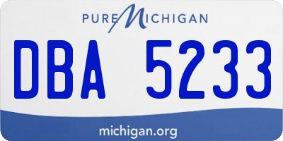 MI license plate DBA5233