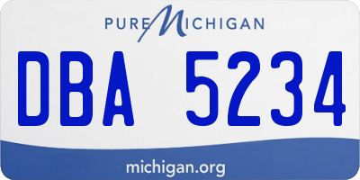 MI license plate DBA5234
