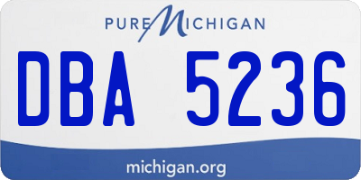 MI license plate DBA5236