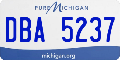 MI license plate DBA5237