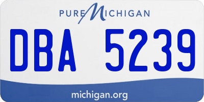 MI license plate DBA5239