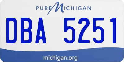MI license plate DBA5251