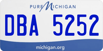 MI license plate DBA5252
