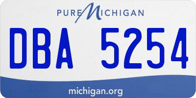 MI license plate DBA5254