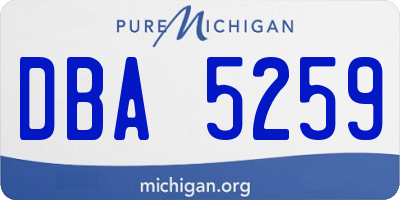 MI license plate DBA5259