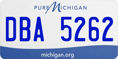 MI license plate DBA5262