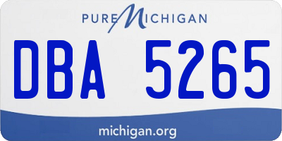 MI license plate DBA5265
