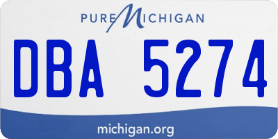 MI license plate DBA5274