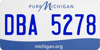 MI license plate DBA5278