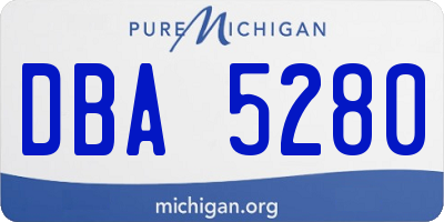 MI license plate DBA5280