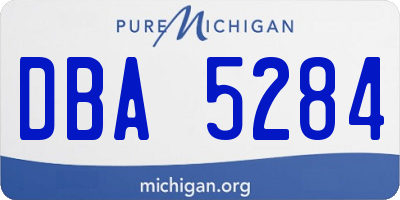 MI license plate DBA5284