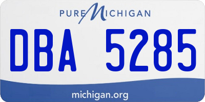 MI license plate DBA5285