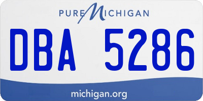 MI license plate DBA5286